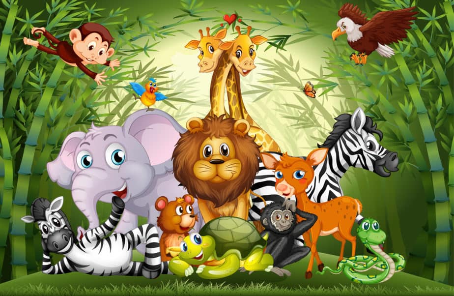 Ilustração de vários animais